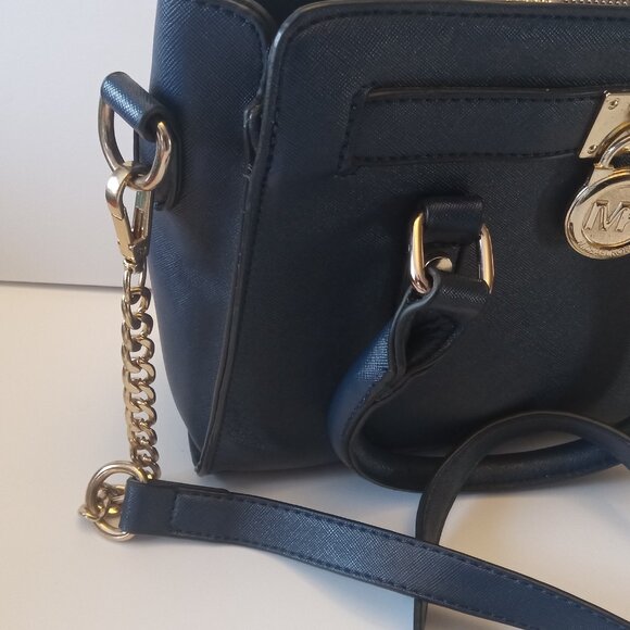 Michael Kors Micro Hamilton Black Leather Crossbody Handbag - Picture 5 of 16